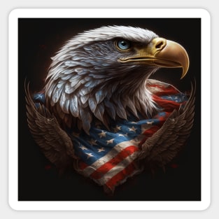 American Eagle and US Flag Sticker